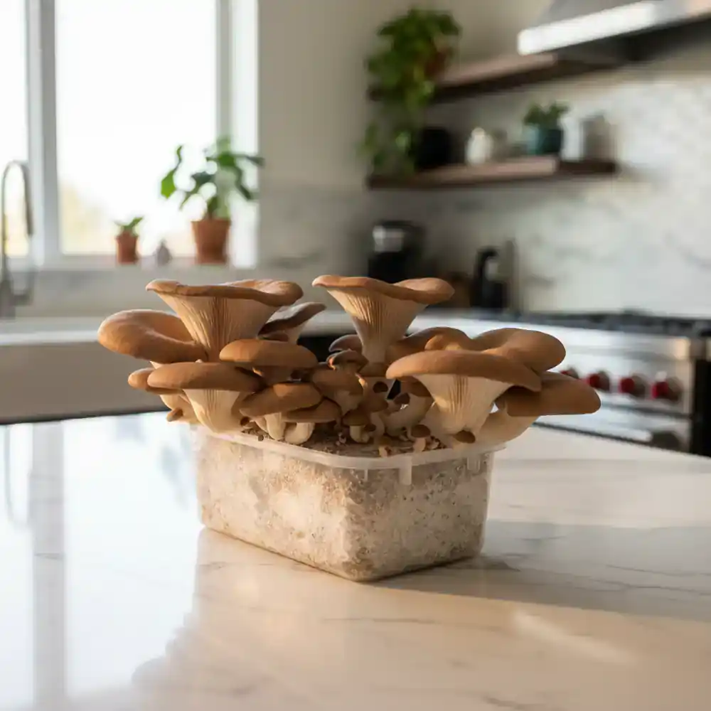 Flourishing home mushroom growing kit